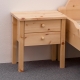 Zirbenbett-Nachttisch, Nachtkästchen NK 01.0 aus massivem Zirbenholz, Holzknauf aus Buche, 2 Schubladen aus Buchenholz mit laufleichter Leistenführung - Original Steiner Zirbenbett
