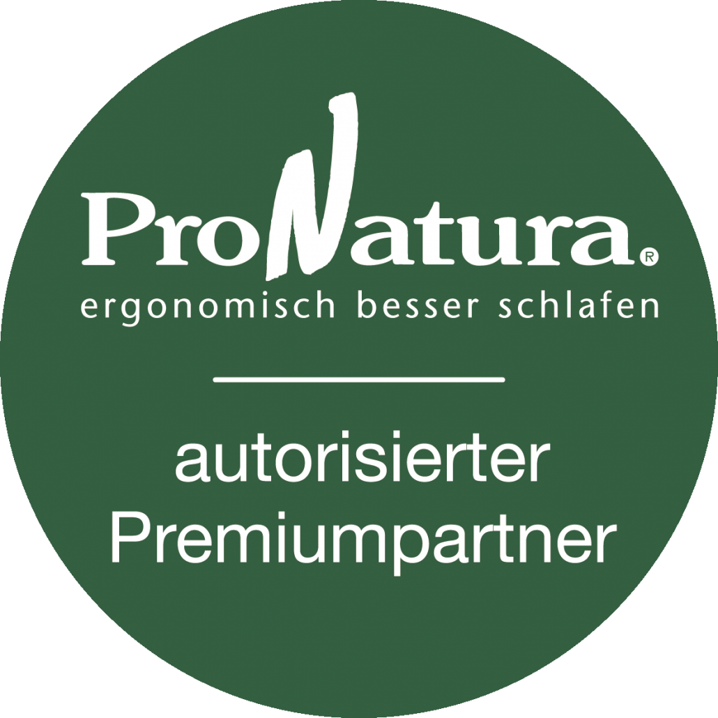 ProNatura Logo Autorisierter Premiumpartner, ergonomisch besser schlafen